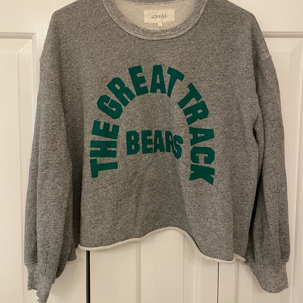 THE GREAT. bear track cropped sweatshirt